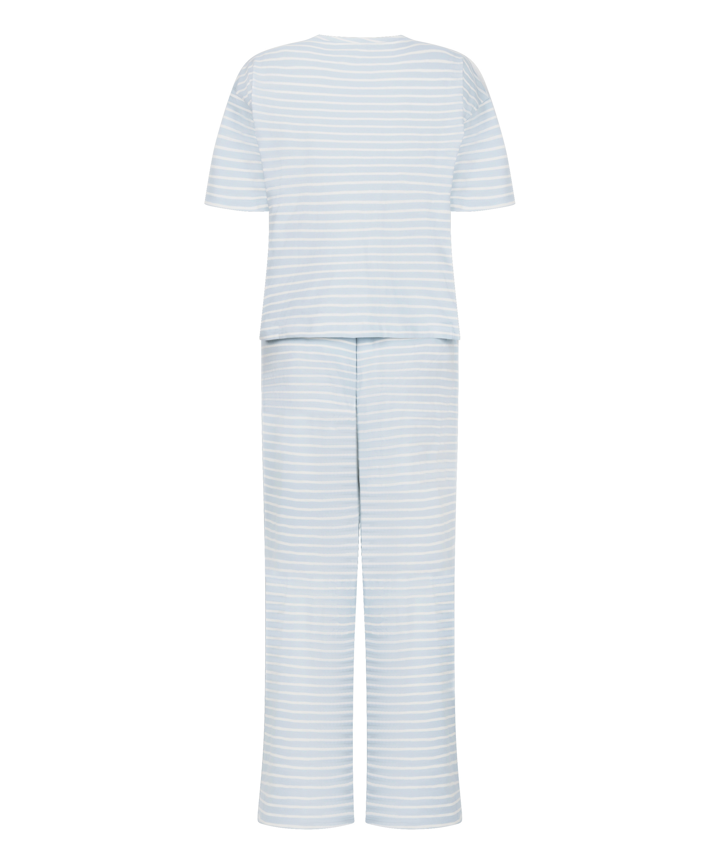 Pyjama Set Cotton Jersey Long, Bl&aring;, main