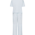 Pyjama Set Cotton Jersey Long, Bl&aring;