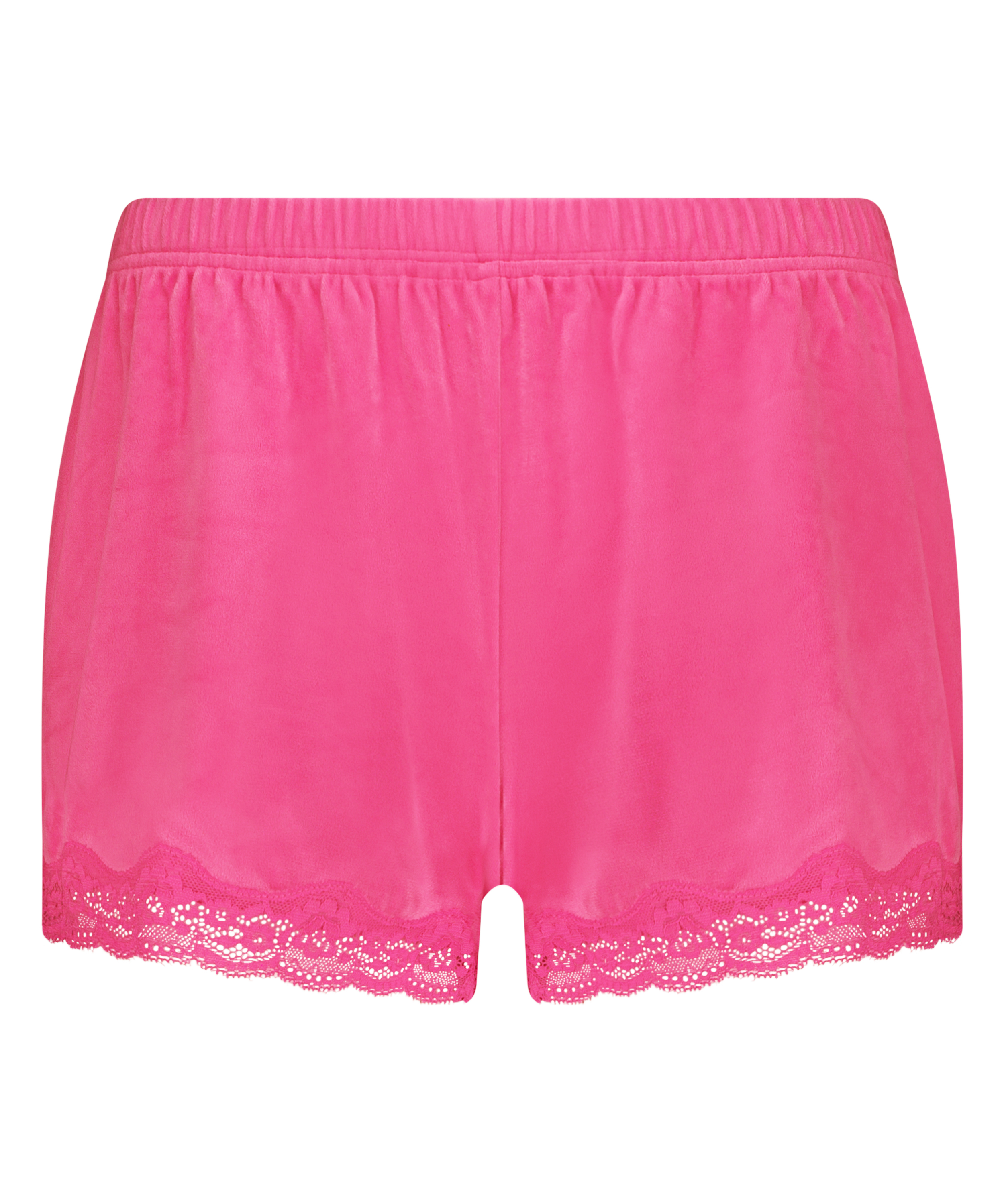 Velour- och spetsshort, Rosa, main