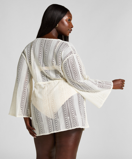 Beach Crochet Kaftan, Vit