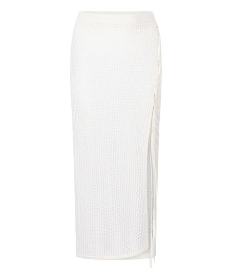 Virkad midikjol, Vit