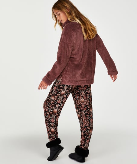 Mysig topp i fleece, Lila