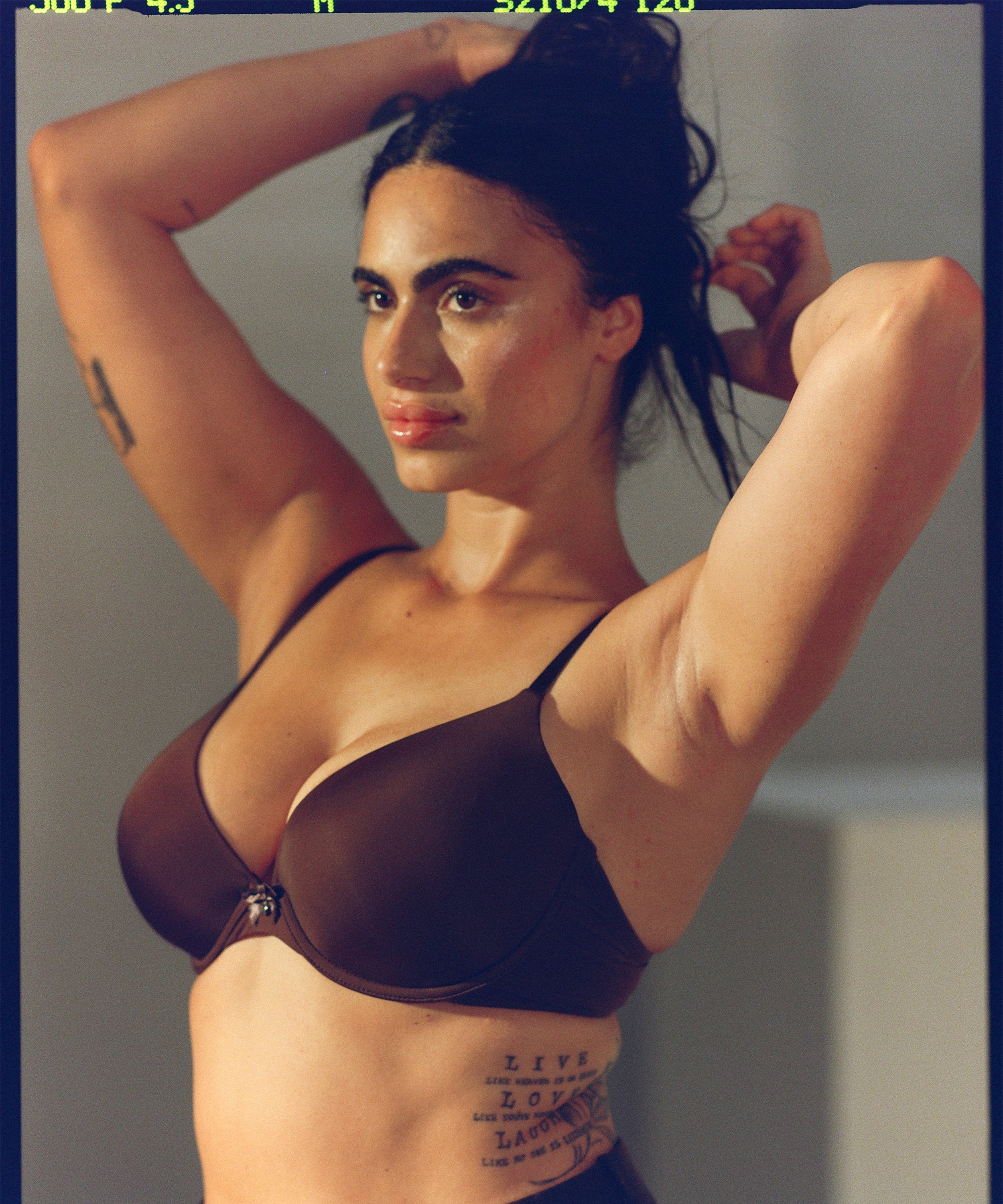 Formpressad bygel-bh Plunge, Brun, main