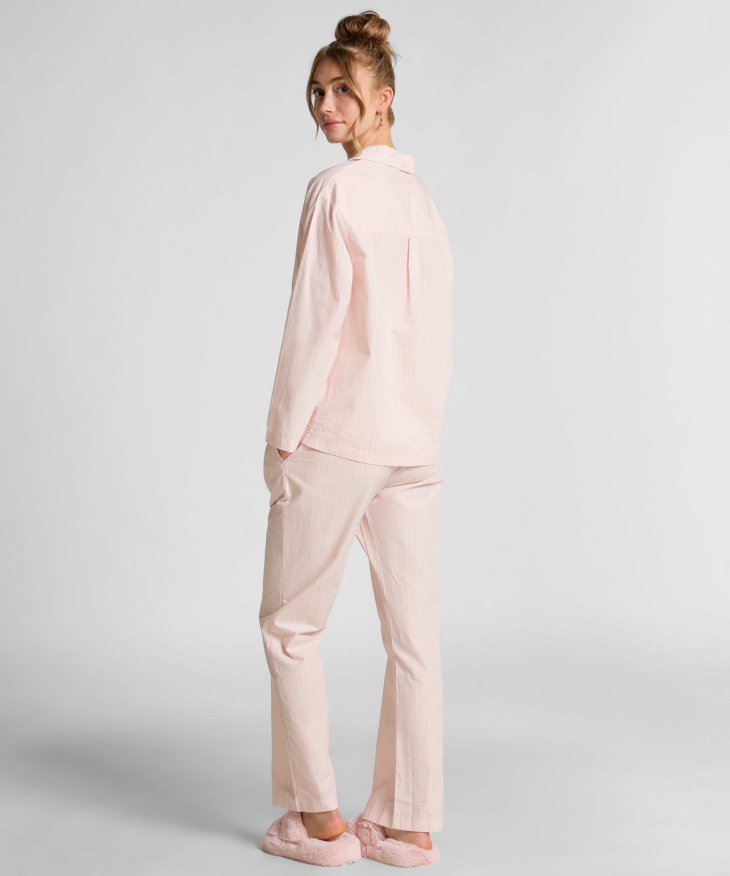 Pyjamastopp Bomull Poplin, Rosa, main