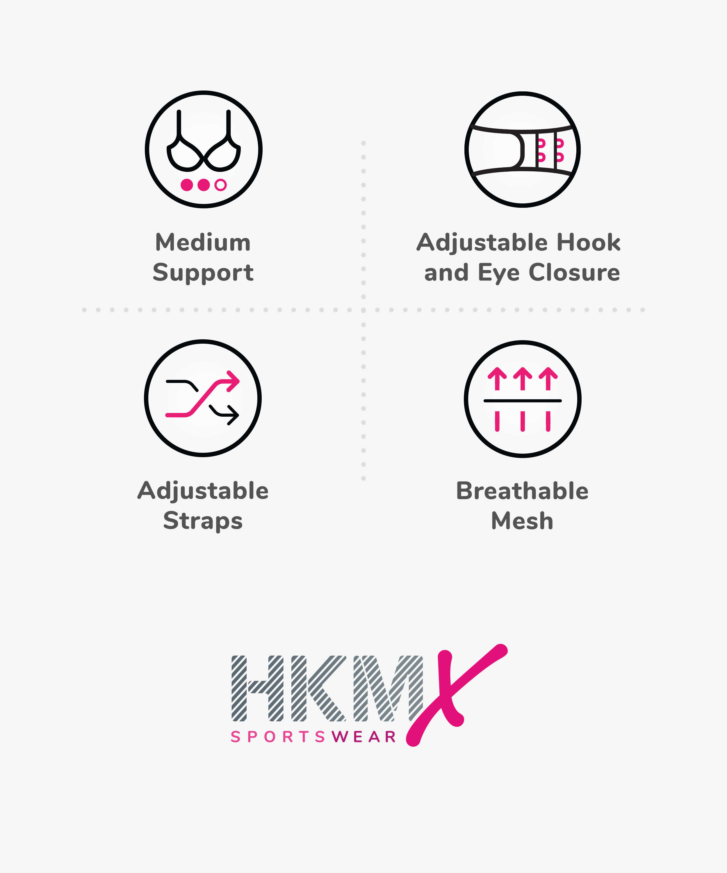 HKMX Sport-bh The All Star niv&aring; 2, Rosa, main