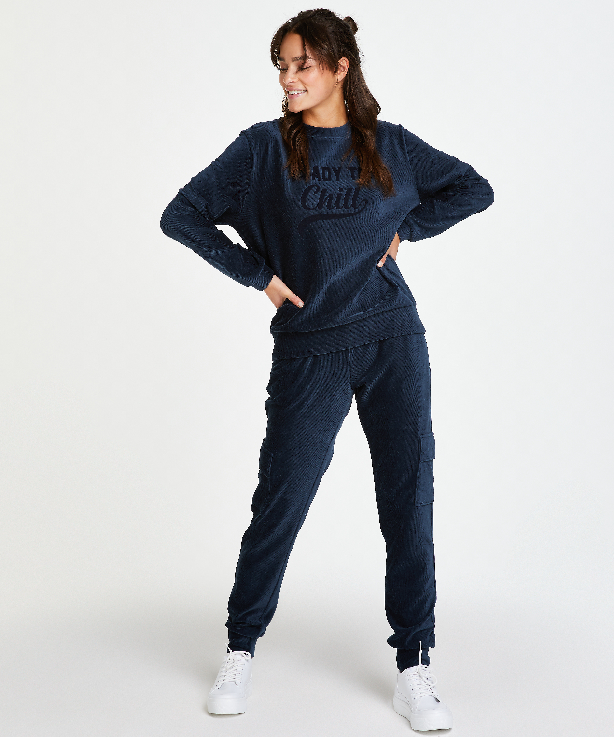 Långärmad sammetstopp, Blå, main