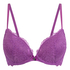 Formpressad push-up-bh med bygel Marine, Rosa