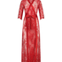 Lång kimono Allover Lace, röd