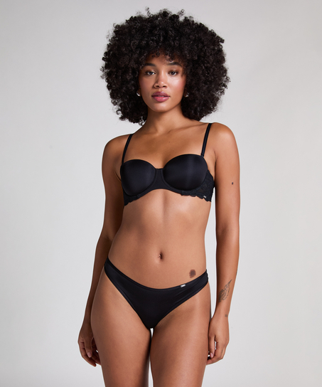 Formpressad axelbandslös bygel-bh Angie, Svart