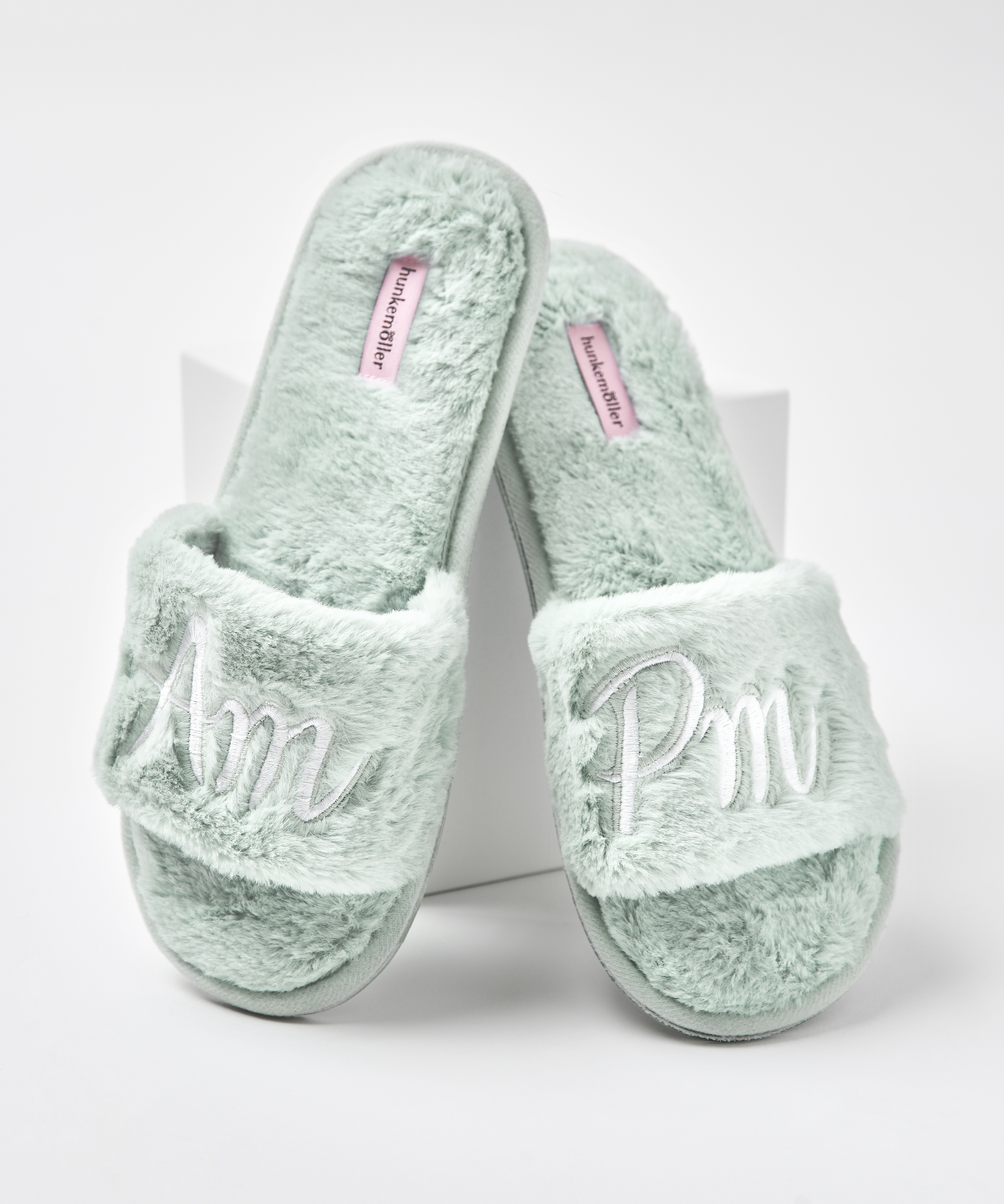 Innetofflor Fake Fur, grön, main