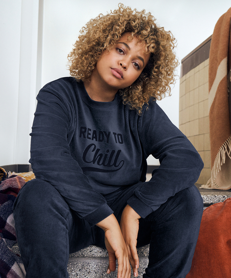 Långärmad sammetstopp, Blå