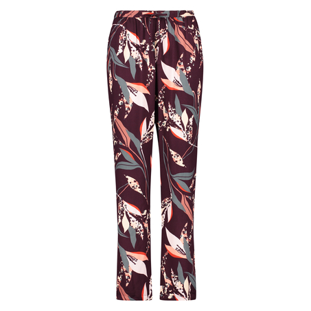 Pyjamasbyxor i v&auml;vt tyg, r&ouml;d