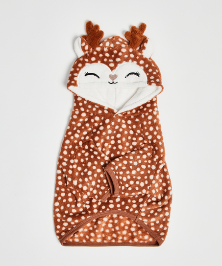 Onsie i fleece f&ouml;r hundar, Brun