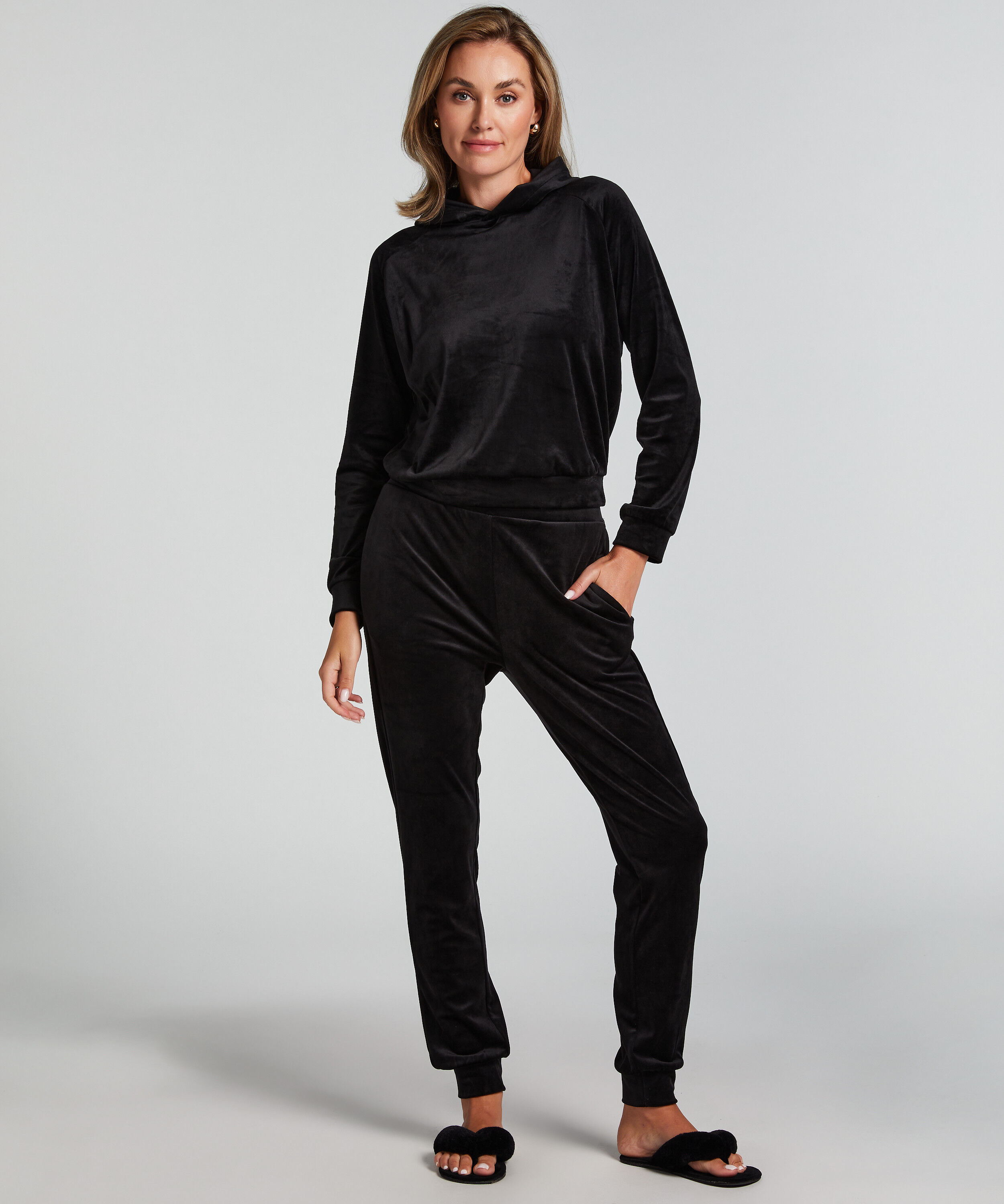 Joggingbyxor Velour, Svart