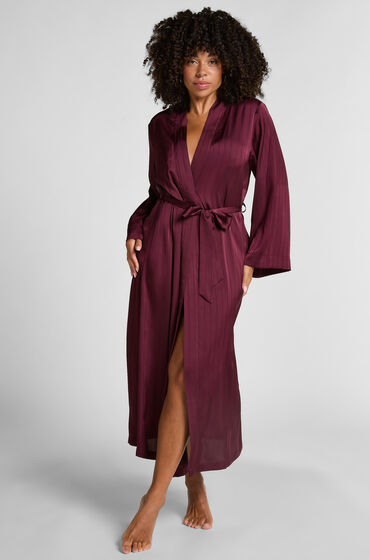 Hunkemöller Satinkimono  med smala ränder Lila