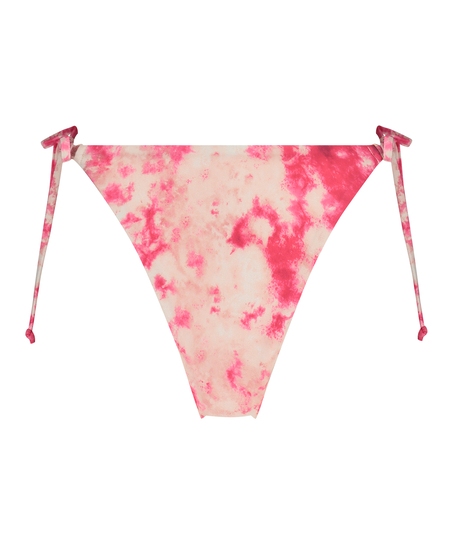 H&ouml;gt skuren bikiniunderdel Tie Dye, Rosa