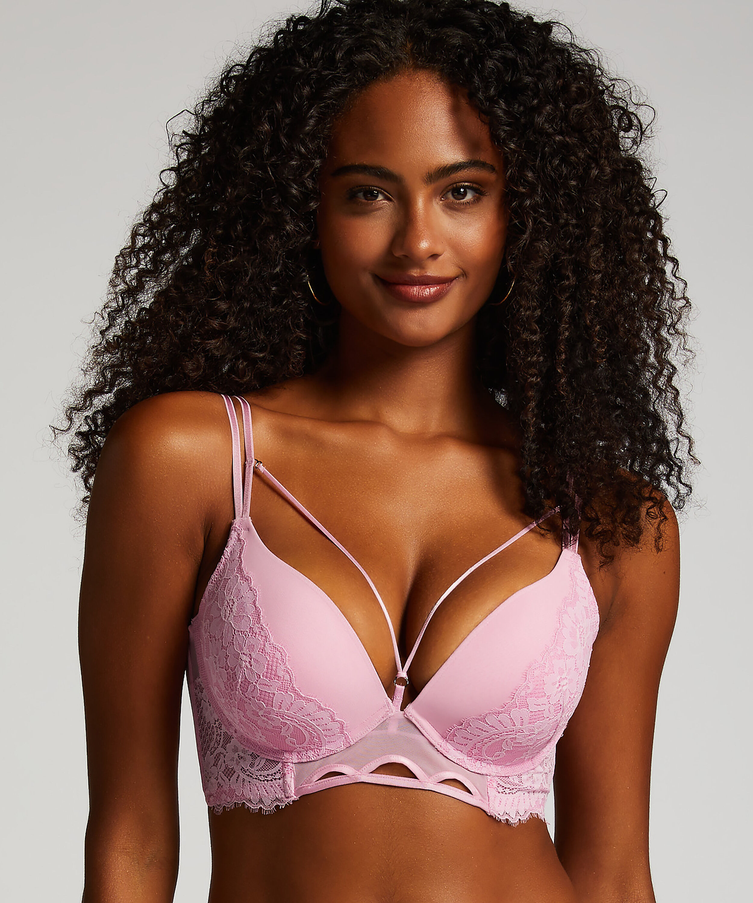 Formpressad push-up longline bygel-bh Lidia, Rosa