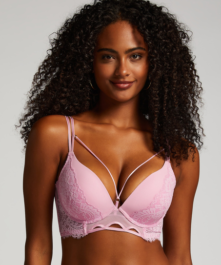 Formpressad push-up longline bygel-bh Lidia, Rosa