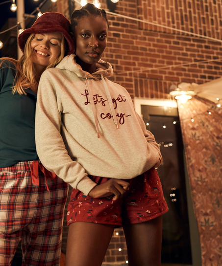 Shorts i twill, Röd