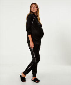 Mammabyxor Velour f&ouml;r joggning, Svart