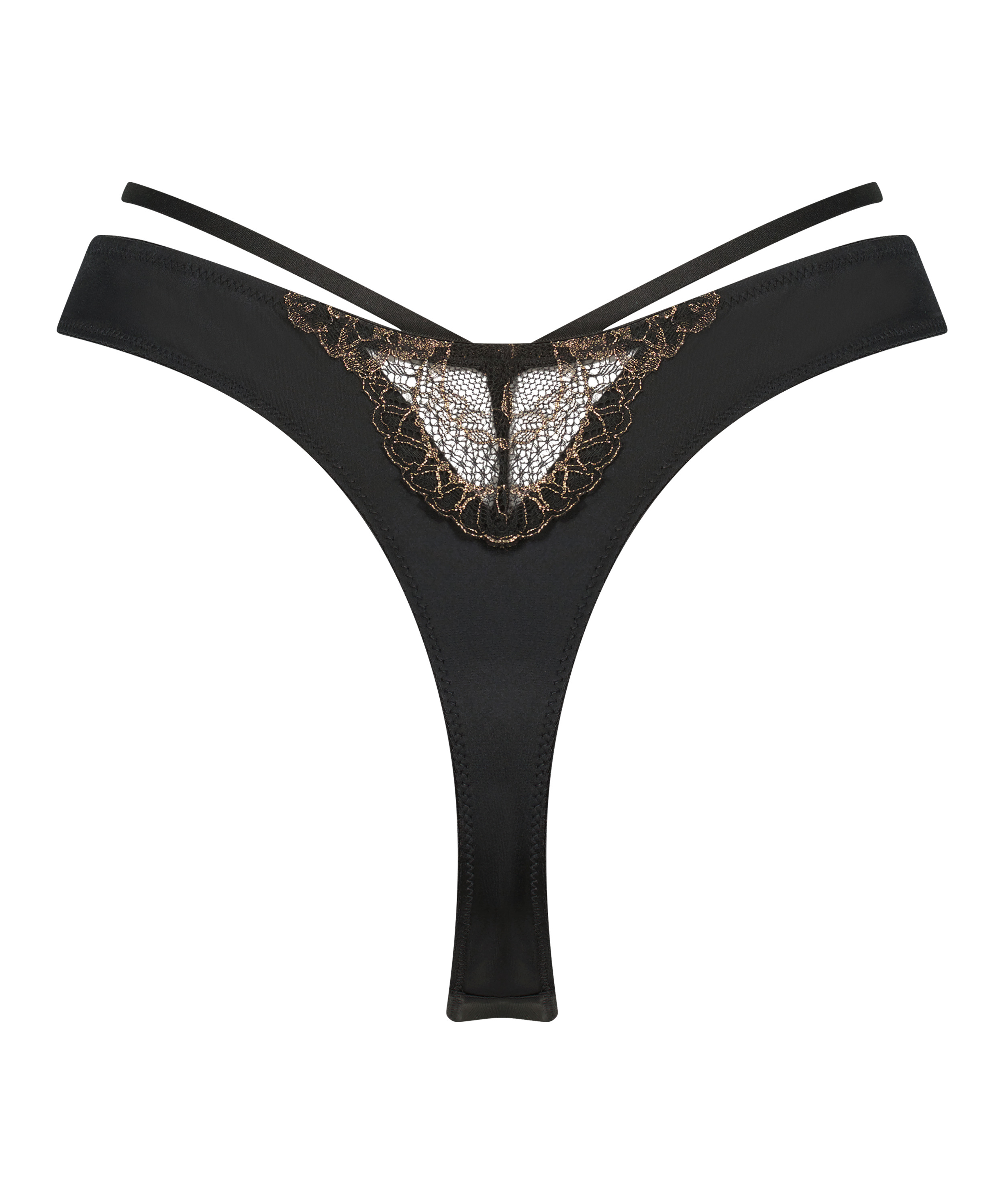 Lexi högt skuren stringtrosa, Svart, main