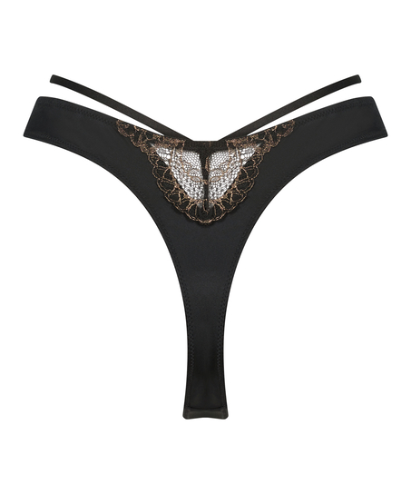 Lexi högt skuren stringtrosa, Svart