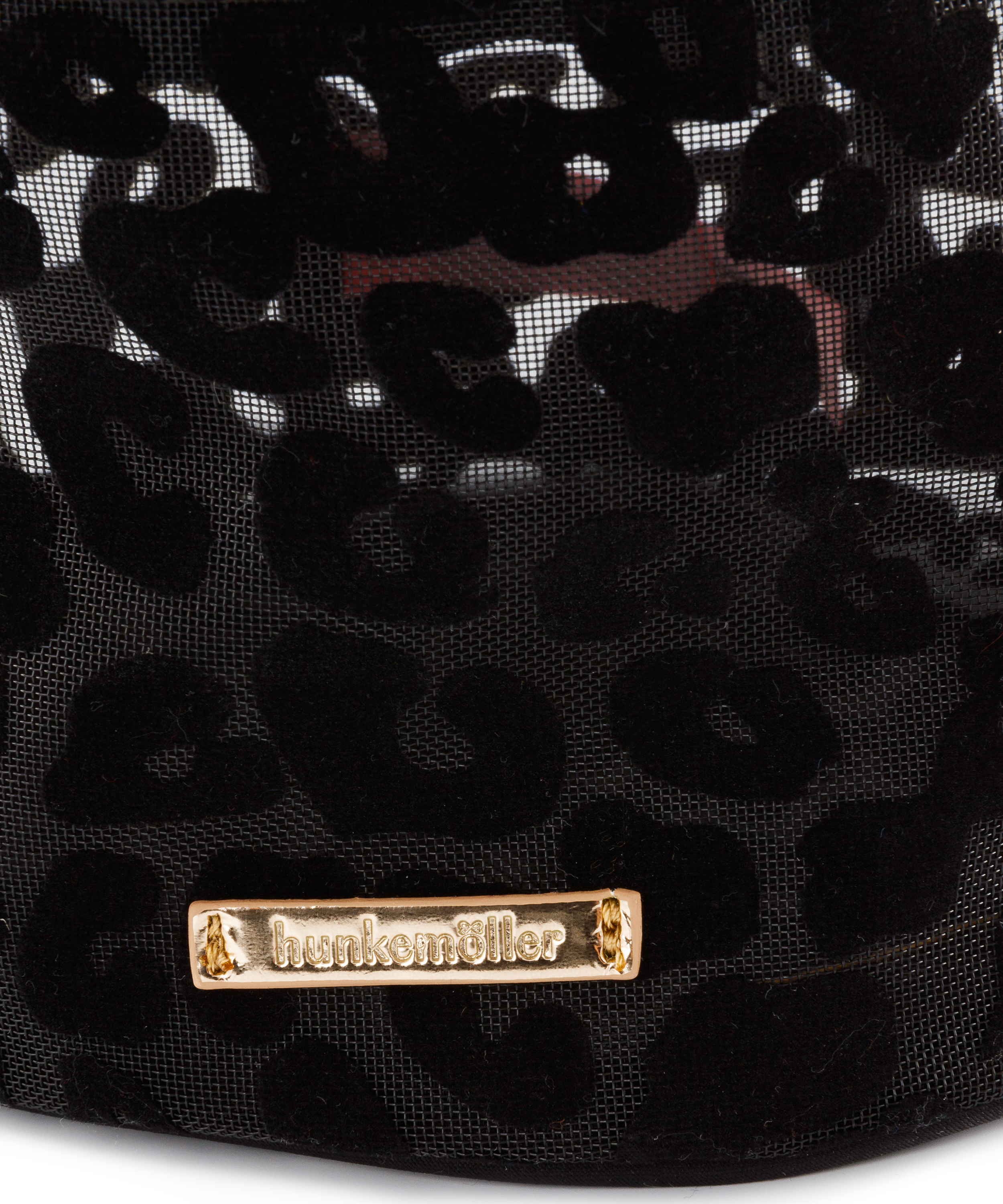 Sminkväska Mesh Leopard Large, Svart, main