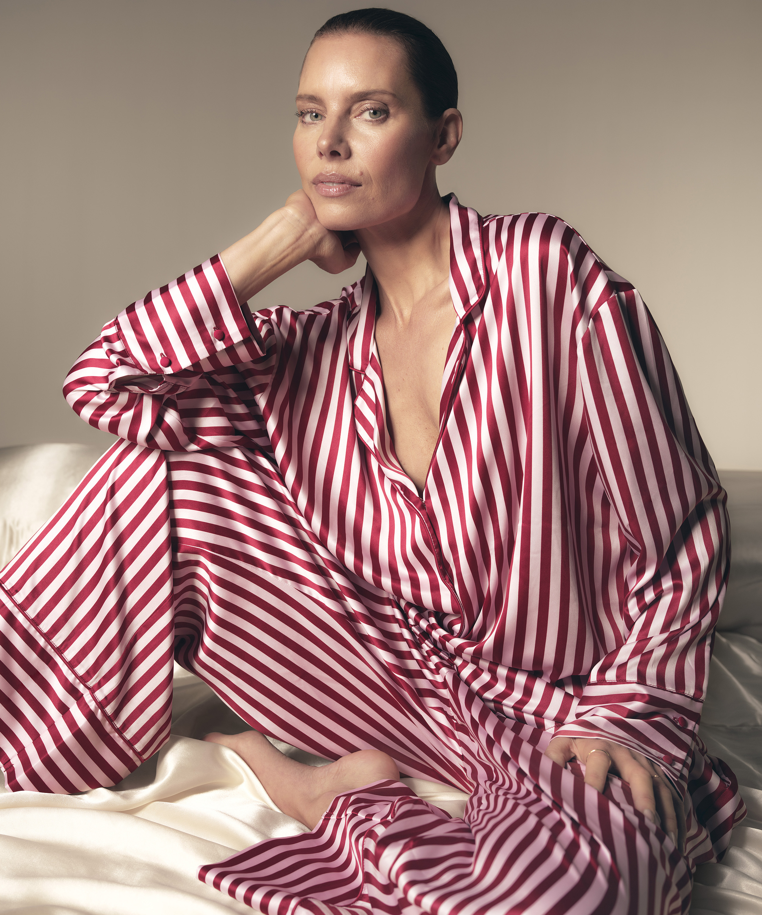 Satin-byxor, Rosa, main