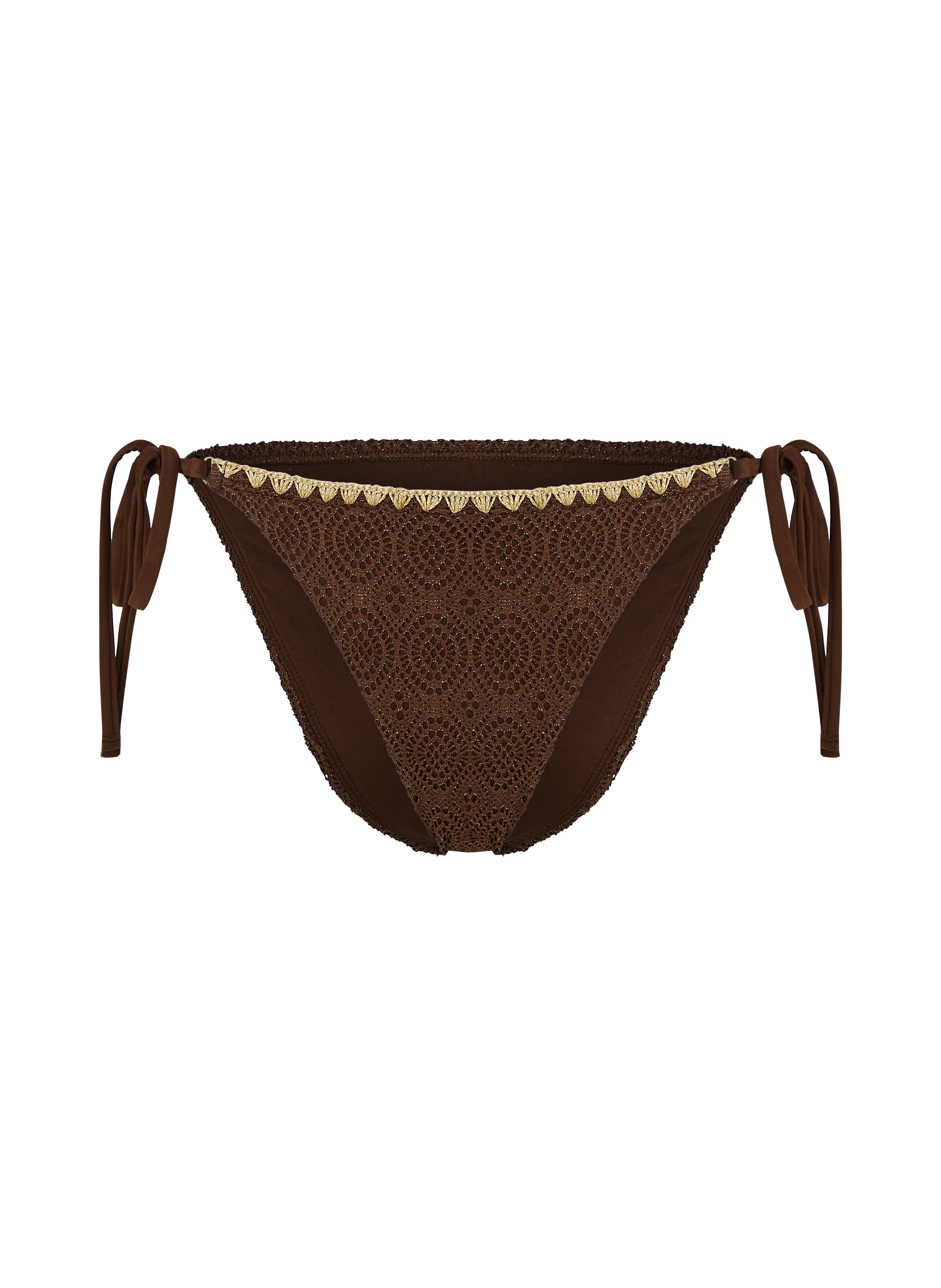 Cheeky Tanga Bikiniunderdel Crochet, Brun, main