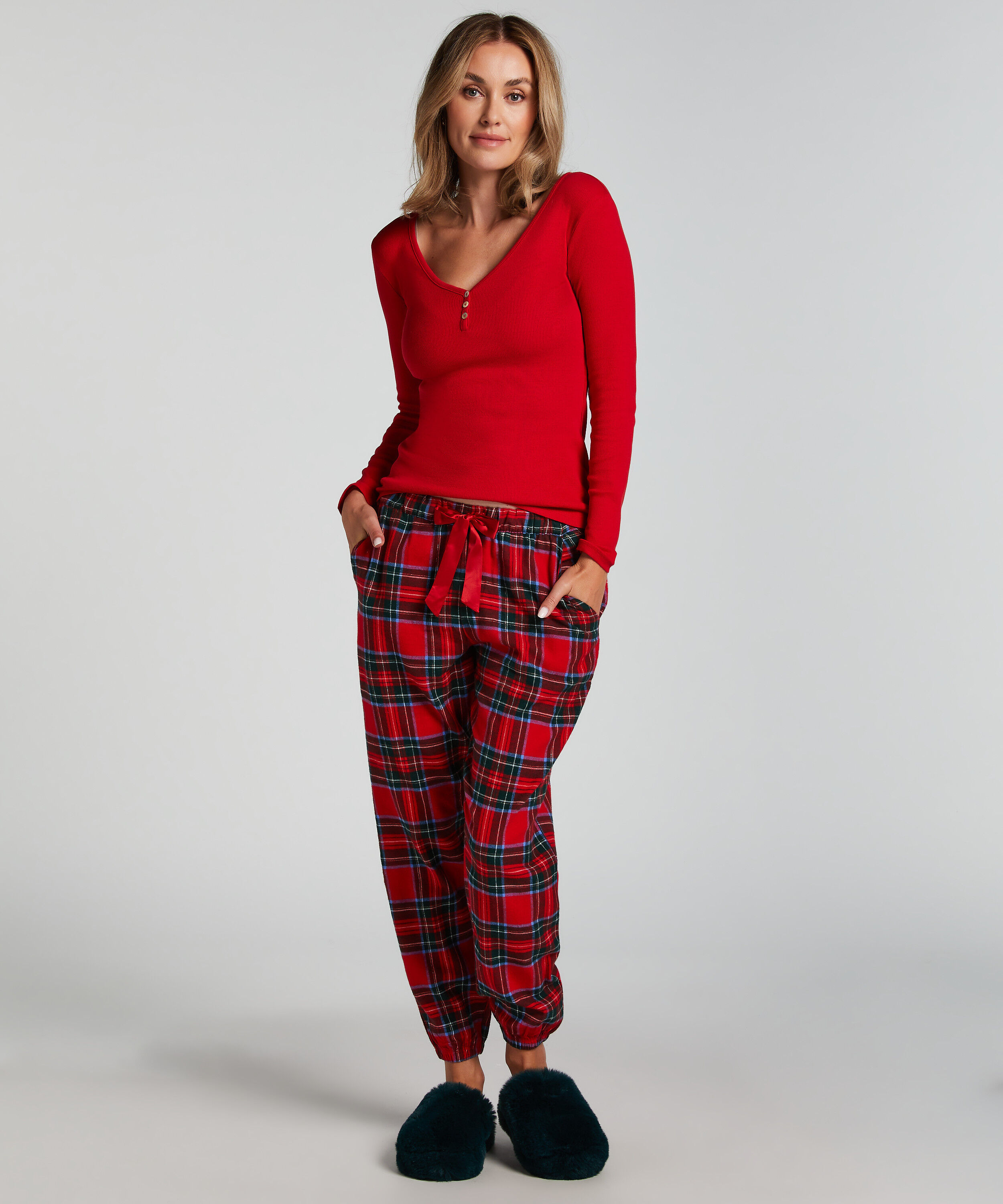 Pyjamasset Flannel, Röd