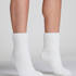 1 par stickade strumpor, Vit