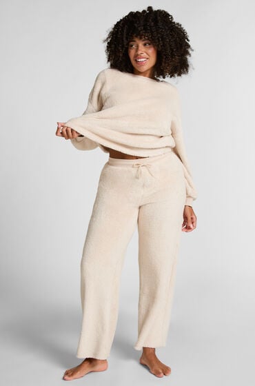 Hunkemöller Fluffiga fleecebyxor Beige