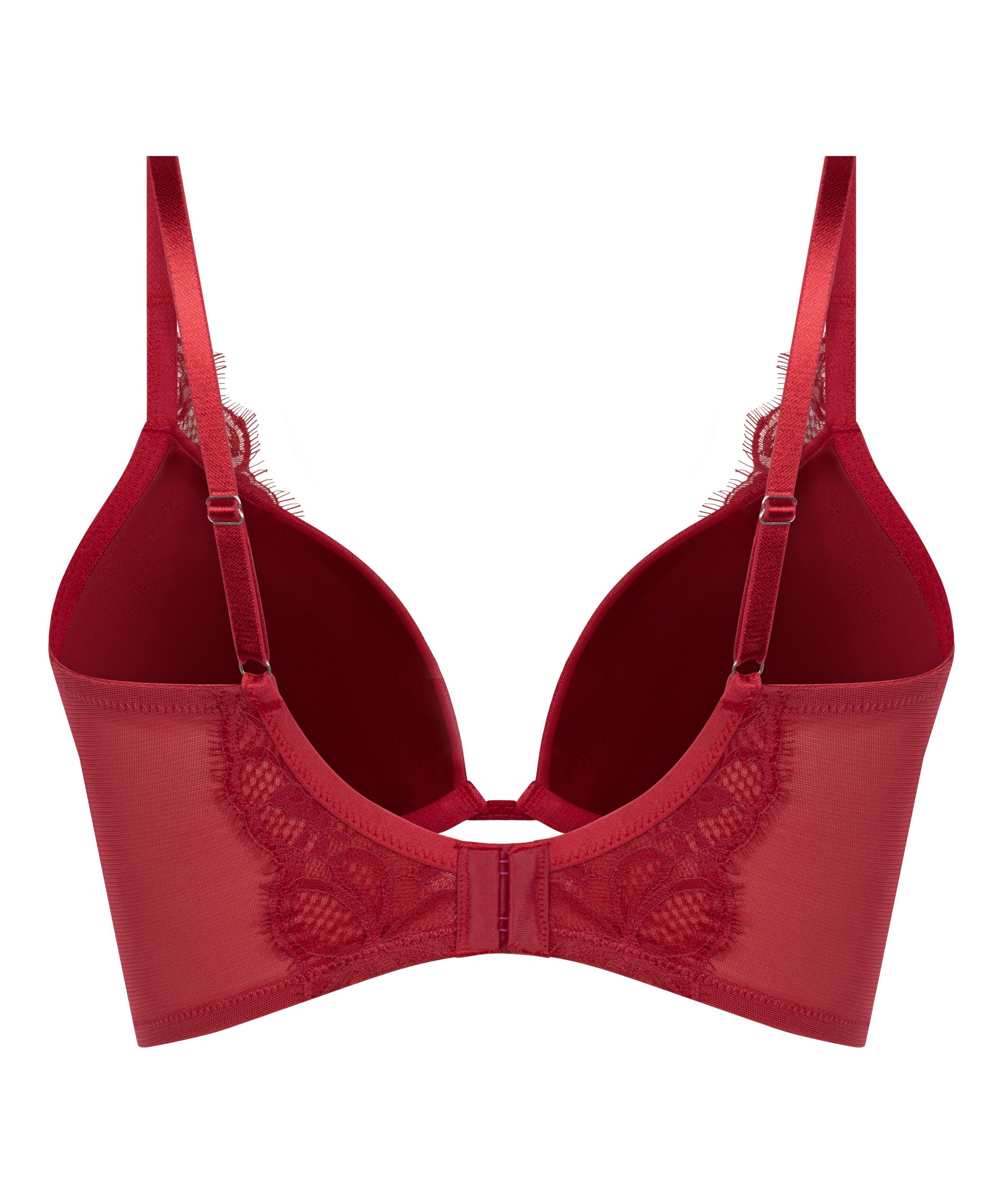 Marianna longline-bh med push-up, Röd, main