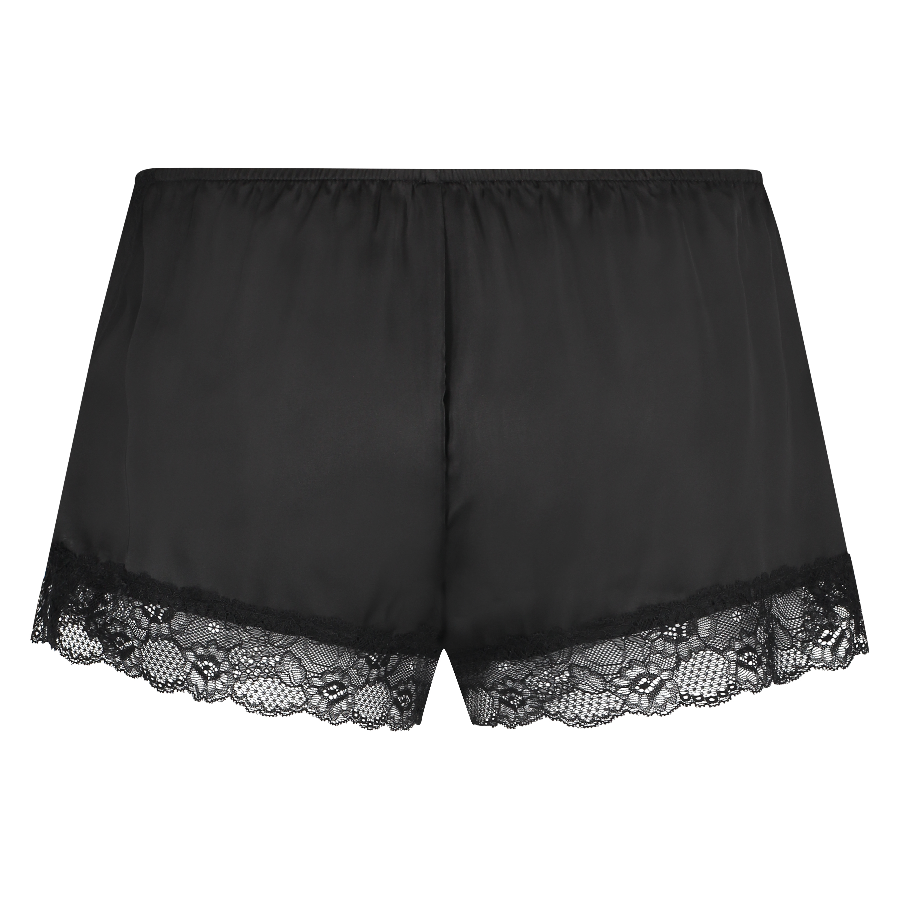 Satin pyjamasshorts, Svart, main