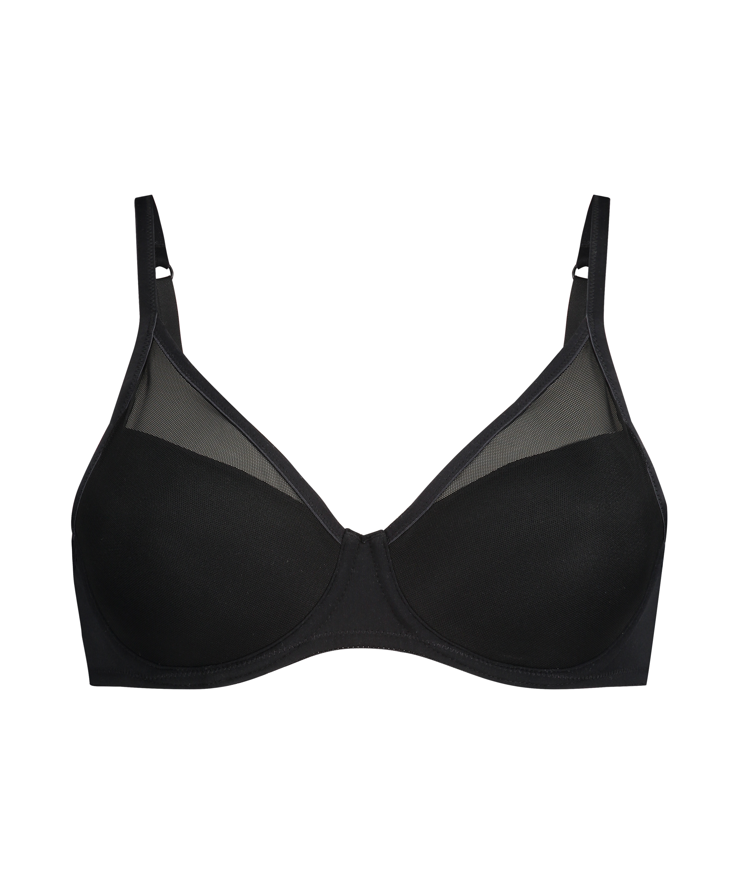 Mesh Padded underwired bra, Svart, main