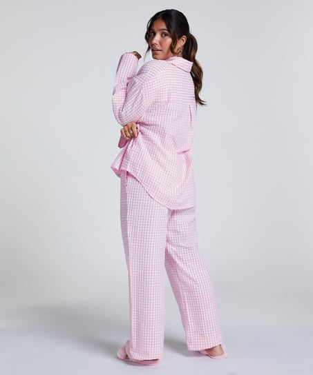 Pyjamasbyxa i bomull, Rosa