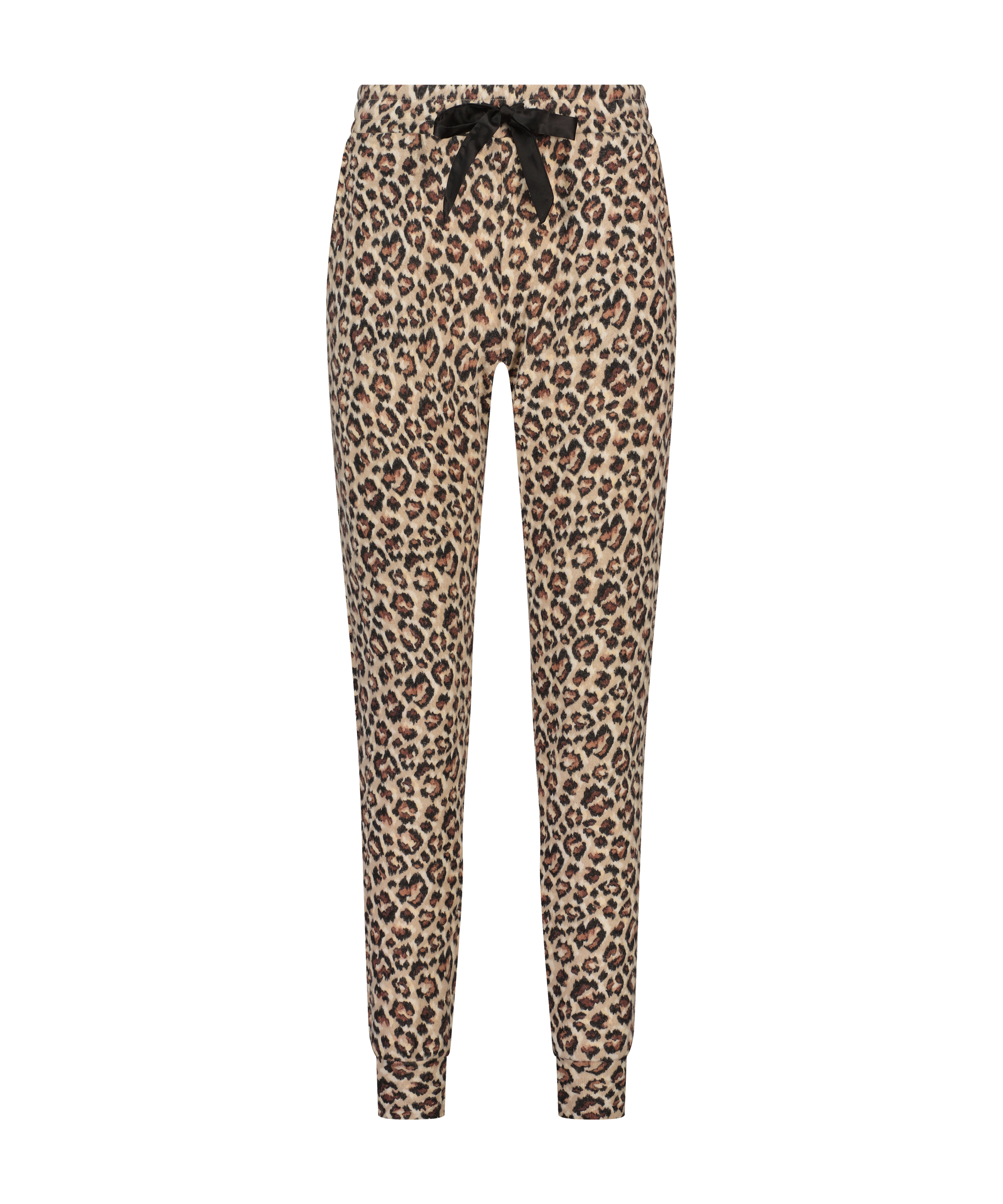 Borstade jersey-byxor, Beige, main