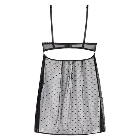Underklänning med bygel Dot Mesh Bow, Svart