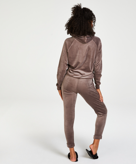 Joggingbyxor i velour, Brun
