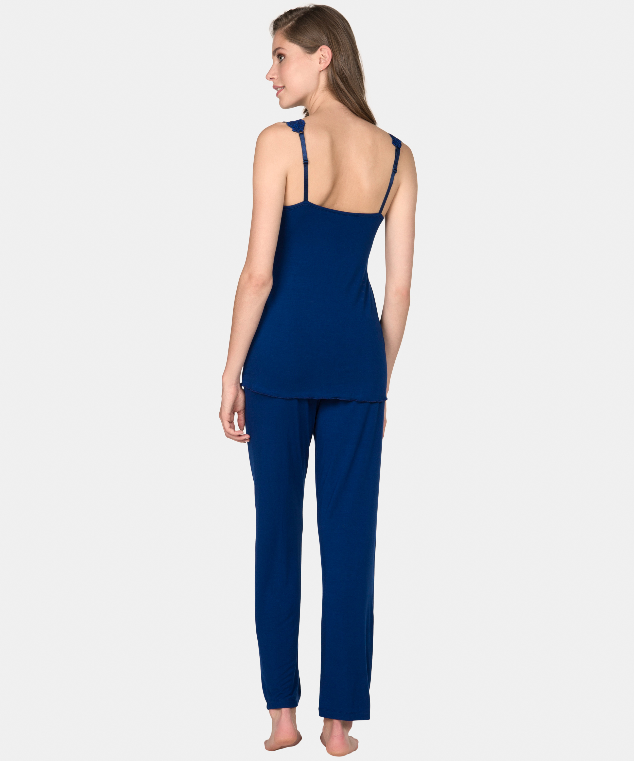 Pyjamasset Modal Lace, Bl&aring;, main