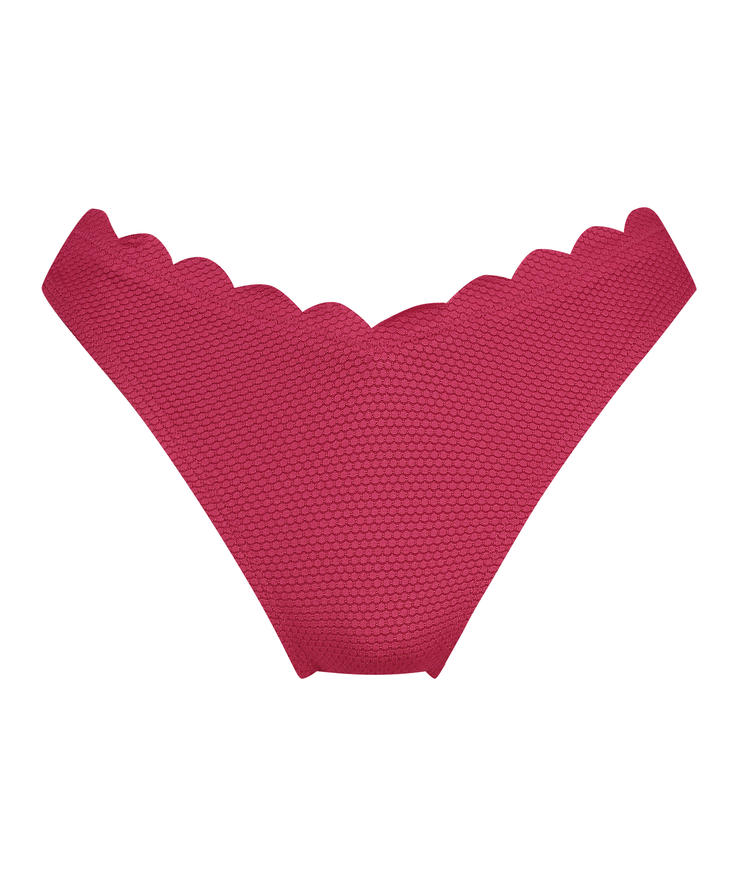 Högt Skuren Bikiniunderdel Scallop, Rosa, main