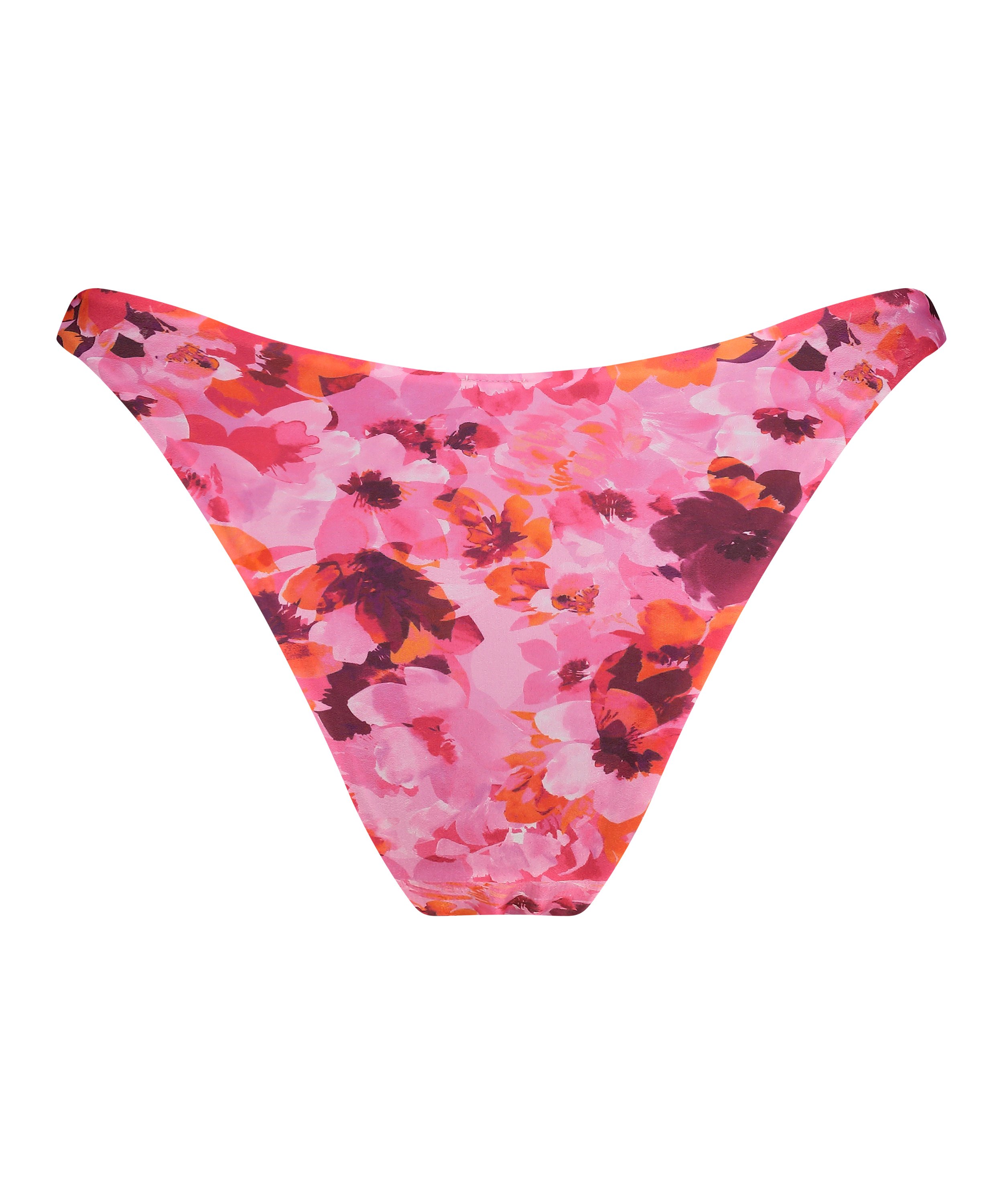Högt Skuren Bikiniunderdel Floral, Rosa, main