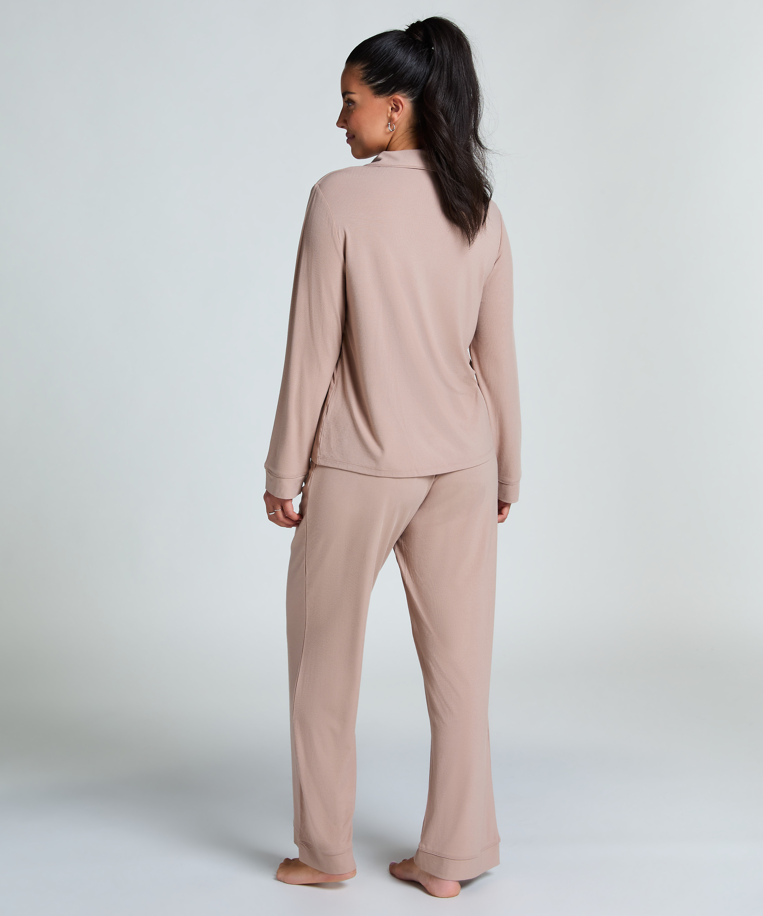 Essential ribbad jacka, Beige, main