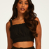 Rynkad crop top, Svart