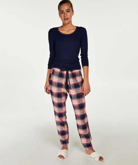 Topp LS Rib R-neck, Blå