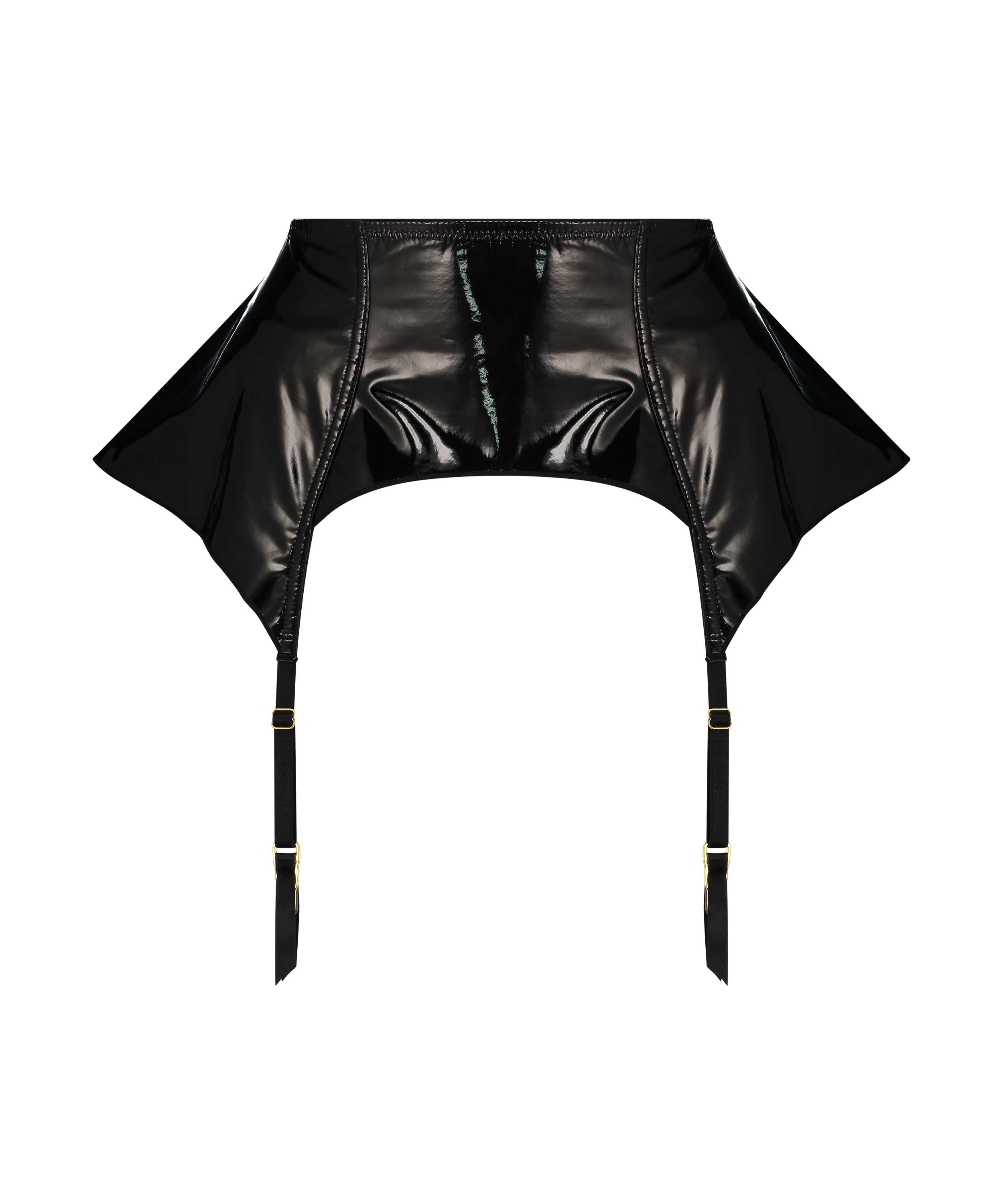 Private Strumpeband med en wet look, Svart, main