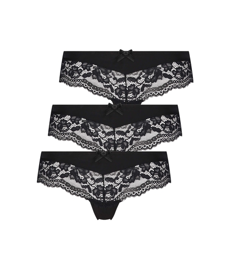 3-pack brazilianshorts Valencia, Svart