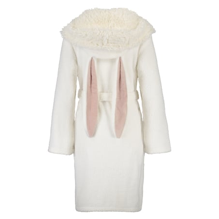 Morgonrock Fleece, Vit