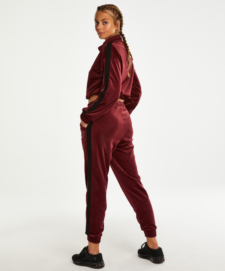 HKMX Sportbyxor Velour, r&ouml;d