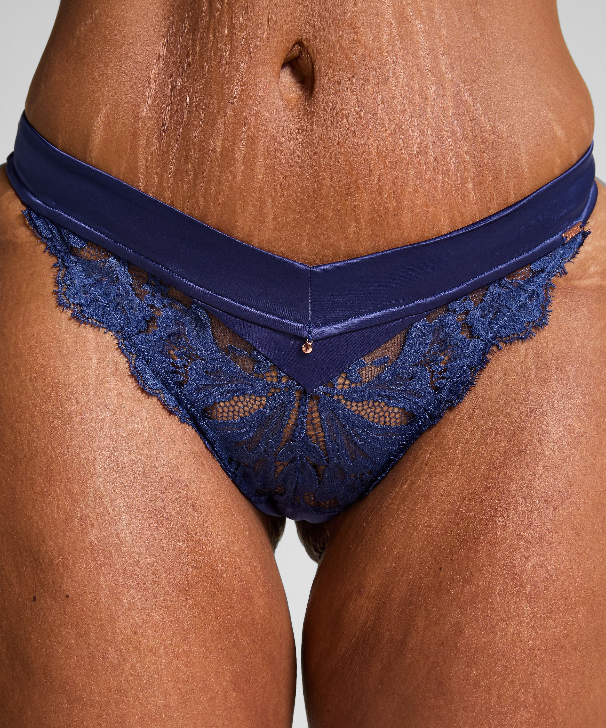 Grace högt skuren stringtrosa, Blå, main